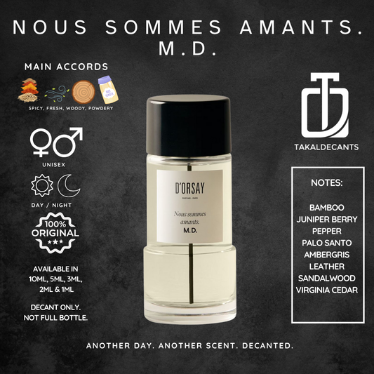 Nous sommes amants. M.D.